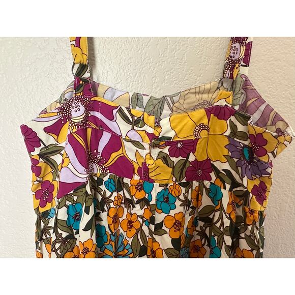 Natural Life Boho Patti side slit dress, multicolored retro floral, xsmall, nwt - Picture 5 of 8